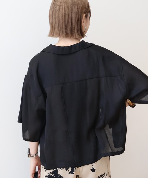 AMERICAN HOLIC ブラウス シャツ 接触冷感シアー開襟半袖シャツ