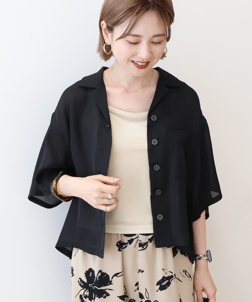AMACA LIBERTY 襟付き半袖シャツ LIBERTY】TAFITIタナローン半袖ブラウス(トップス)｜AMACA