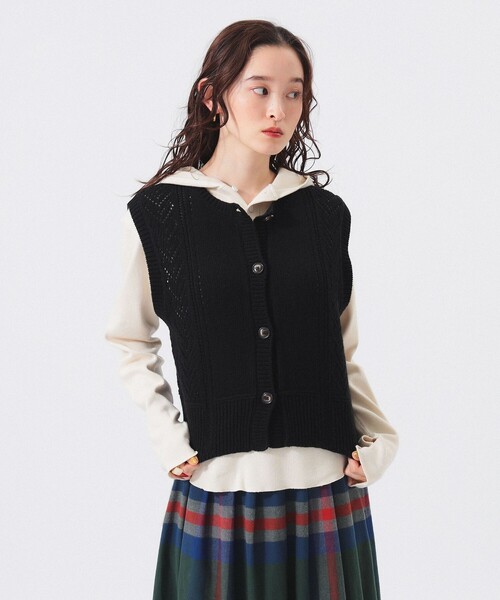 BEAMS BOY ベスト ジレ レース ニット レディース : ZOZOTOWN