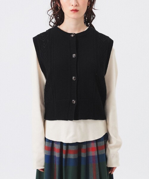 BEAMS BOY ベスト ジレ レース ニット レディース : ZOZOTOWN