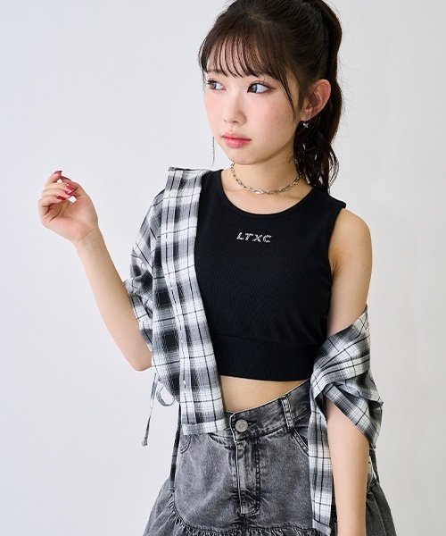 LOVETOXIC ブラウス シャツ 「LTXC」サイドドロスト半袖シャツ キッズ