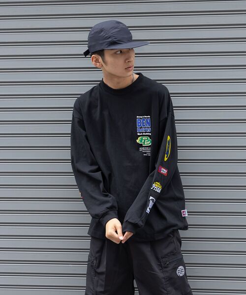 「BEN DAVIS」 長(zhǎng)袖Tシャツ MEDIUM ホワイト メンズ