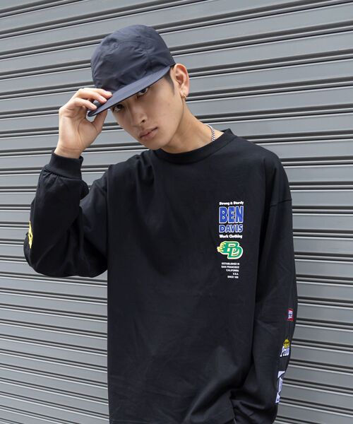 「BEN DAVIS」 長(zhǎng)袖Tシャツ MEDIUM ホワイト メンズ
