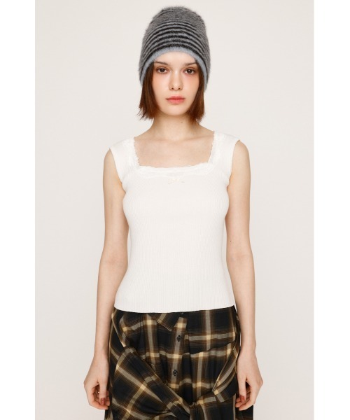 SLY（スライ） タンクトップ ノースリーブ LACE DOCKING RIB TANK