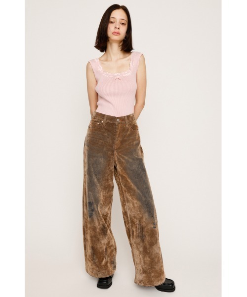 SLY（スライ） タンクトップ ノースリーブ LACE DOCKING RIB TANK