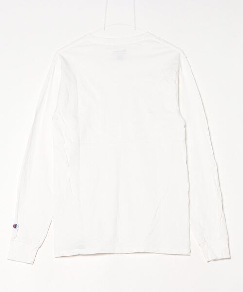 「Champion」 ワンポイント長袖カットソー S ホワイト レディース