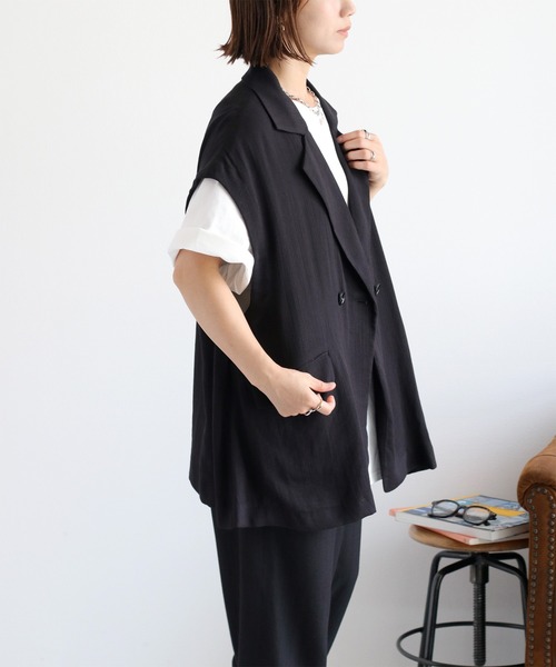 cepo（セポ） ベスト ジレ 「セットアップ対応」落ち感のあるトロミ