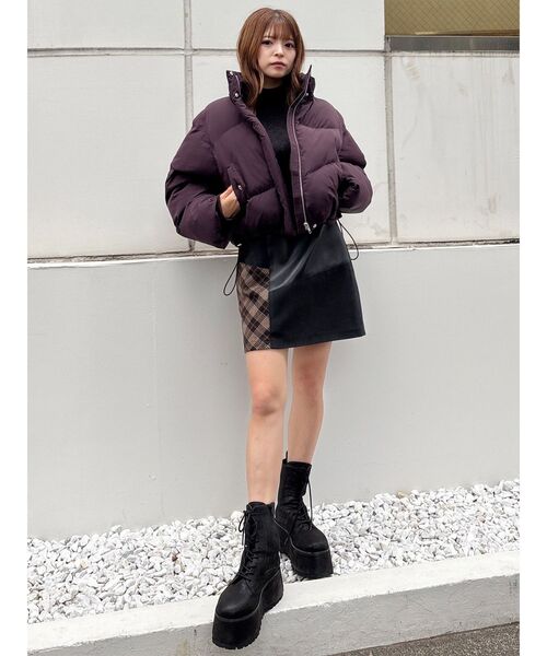 MURUA プラットフォームレースアップブーツ　ブラック　ベルト付き　厚底 MURUA（ムルーア） ブーツ プラットフォームレースアップブーツ