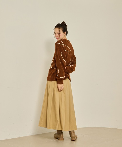 OLUN ニット セーター nuance tape line knit/ニュアンステープライン