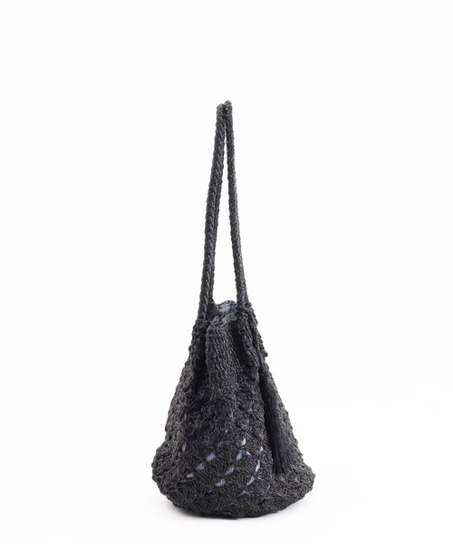 「COOCO」 かごバッグ 9 ブラック レディース_画像6