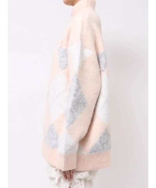 merry jenny（メリージェニー） ニット セーター fluffyアーガイルZIP