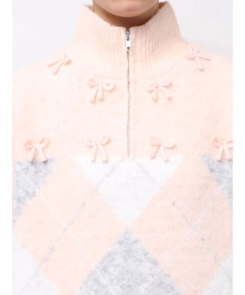 merry jenny（メリージェニー） ニット セーター fluffyアーガイルZIP