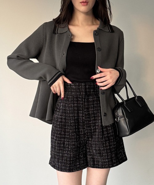 ブラック　セーター　ニット　襟付き　ポロニット　ライン入り　ポロ POLO BCS（ポロ・ビーシーエス） ニット セーター 「別注」 襟付き