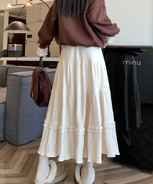 Girly Doll（ガーリードール） スカート ギャザーフリルベロアフレア