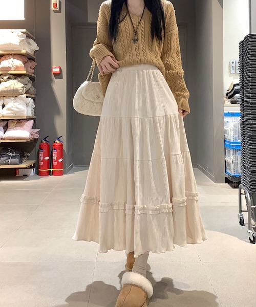 Girly Doll（ガーリードール） スカート ギャザーフリルベロアフレア