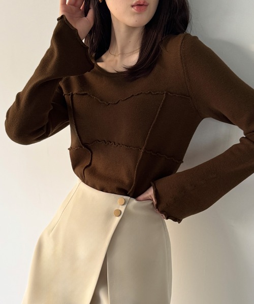 JUNOAH（ジュノア） ニット セーター メロービスチェラインニット