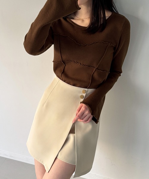 JUNOAH（ジュノア） ニット セーター メロービスチェラインニット