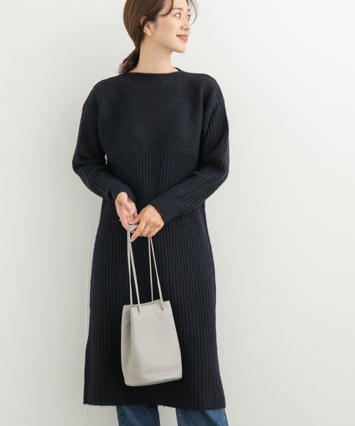 「URBAN RESEARCH DOORS」 ニットワンピース MEDIUM ネイビー レディース_画像3
