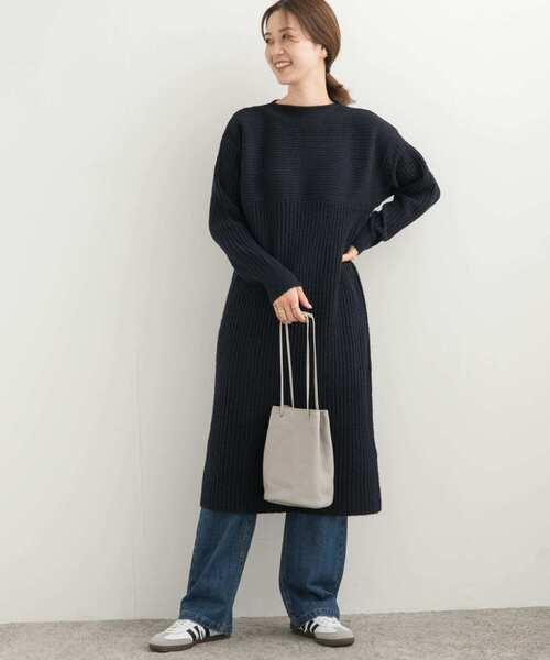 「URBAN RESEARCH DOORS」 ニットワンピース MEDIUM ネイビー レディース_画像5