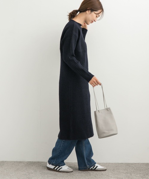 「URBAN RESEARCH DOORS」 ニットワンピース MEDIUM ネイビー レディース_画像9