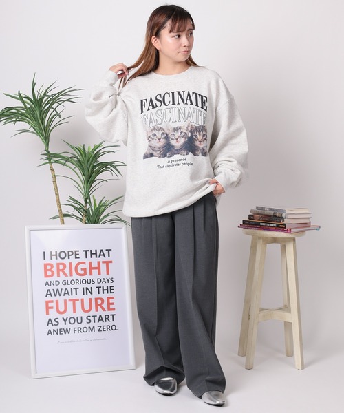 トレーナー スウェット 「81」アニマル 転写イラスト 裏起毛