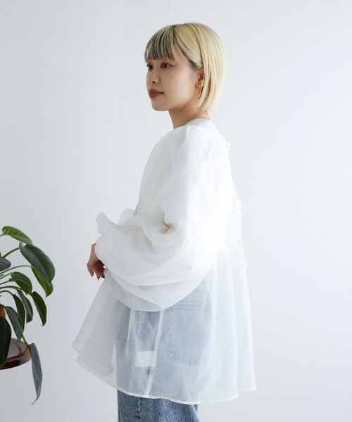 「w closet」 長袖ブラウス FREE ブラウン レディース_画像3