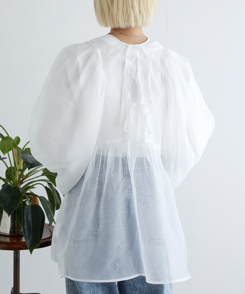 「w closet」 長袖ブラウス FREE ブラウン レディース_画像4