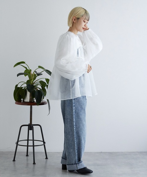 「w closet」 長袖ブラウス FREE ブラウン レディース_画像6