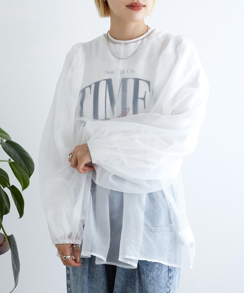 「w closet」 長袖ブラウス FREE ブラウン レディース_画像7