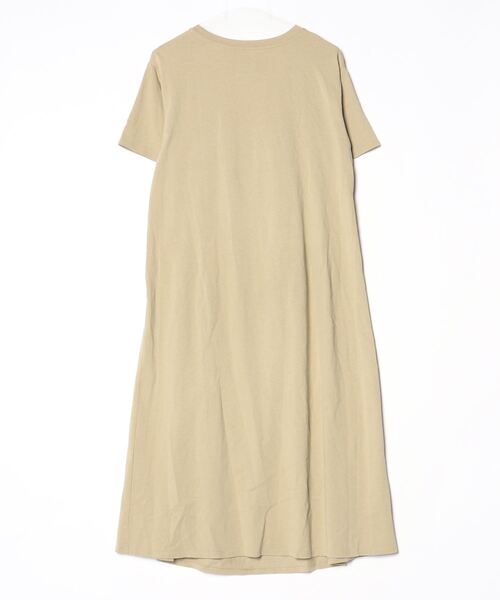 「REAL CUBE」 半袖ワンピース M ライトカーキ レディース_画像2