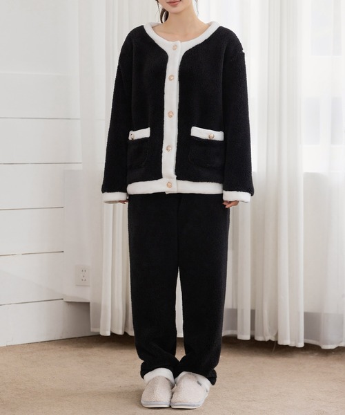 ぱぴこ　ルームウェアセット　2点 DAY CLOSET パジャマ ルームウェア 「セットアップ/金釦でレディな