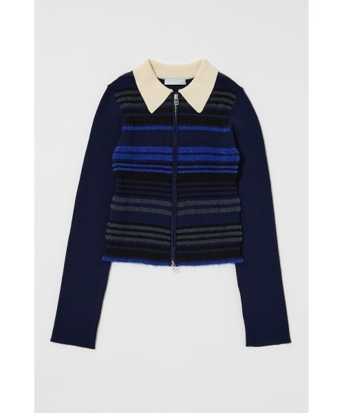ZIP UP LS KNIT シャツ　moussy MOUSSY（マウジー）の「ZIP UP LS KNIT シャツ（ニット/セーター