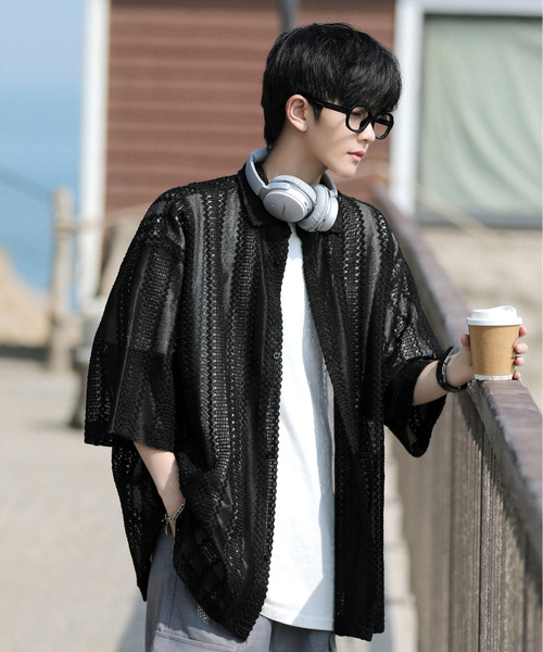 「neos」 半袖ポロシャツ LARGE グレー メンズ_画像2
