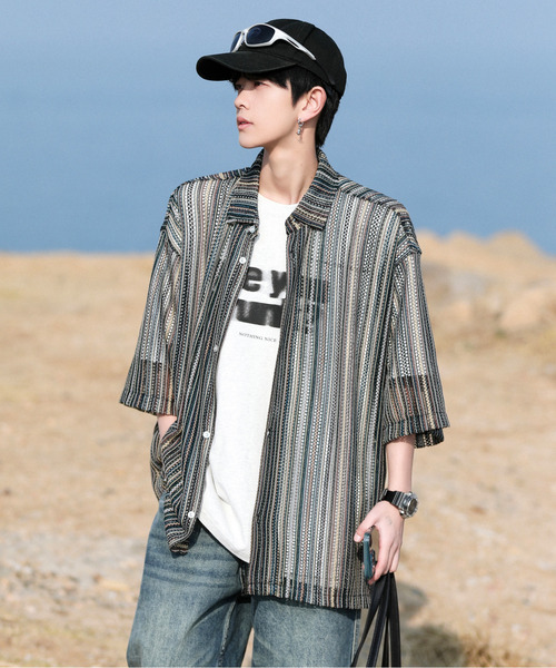 「neos」 半袖ポロシャツ LARGE グレー メンズ_画像7