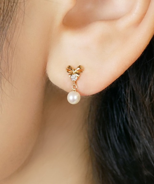 TAKE-UP（テイクアップ） ピアス K18・K10 タンスイパール スイング