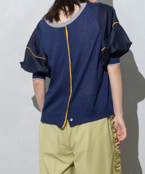 「MARECHAL TERRE」 ニットカーディガン MEDIUM セージグリーン レディース_画像2