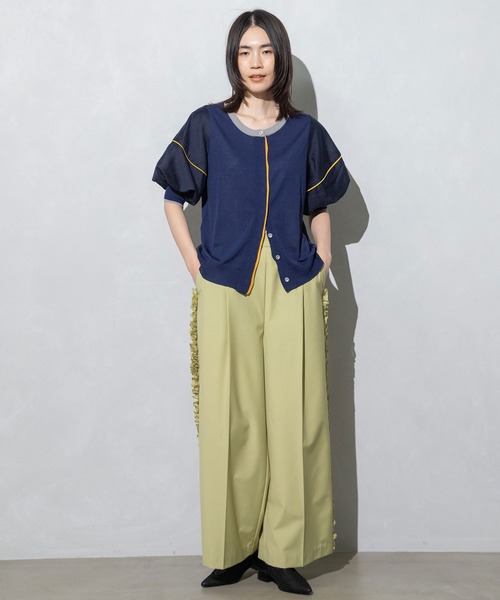 「MARECHAL TERRE」 ニットカーディガン MEDIUM セージグリーン レディース_画像4