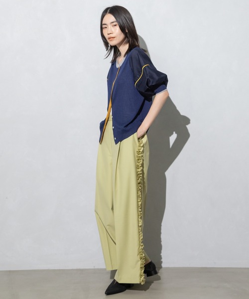 「MARECHAL TERRE」 ニットカーディガン MEDIUM セージグリーン レディース_画像5