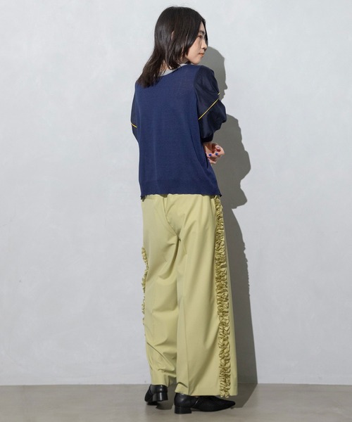 「MARECHAL TERRE」 ニットカーディガン MEDIUM セージグリーン レディース_画像6