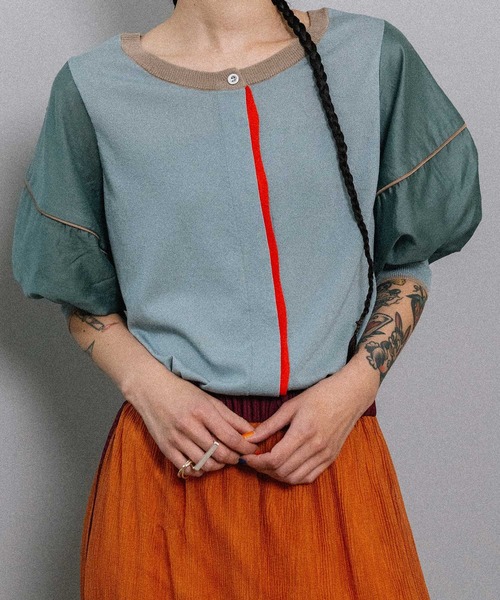 「MARECHAL TERRE」 ニットカーディガン MEDIUM セージグリーン レディース_画像7