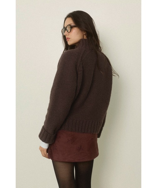 MAYUMIアリシアスタン カーディガン ループニット キャメル ALEXIA STAM（アリシアスタン） ニット セーター Button Knit Cropped