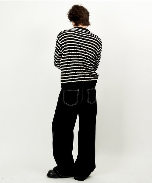 ワイドパンツ ジーンズ DWSE／ステッチデニムパンツ メンズ : ZOZOTOWN 