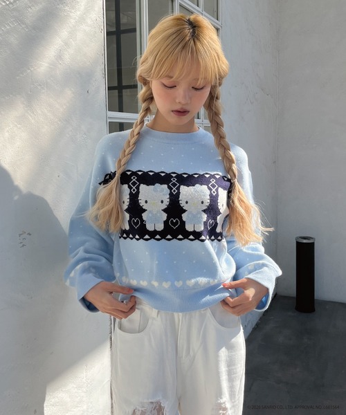 sanrio（サンリオ） ニット セーター 「HELLO KITTY」NORDIC KNIT