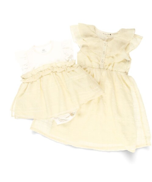 「branshes」 「KIDS」半袖ワンピース 120 イエロー キッズ_画像9