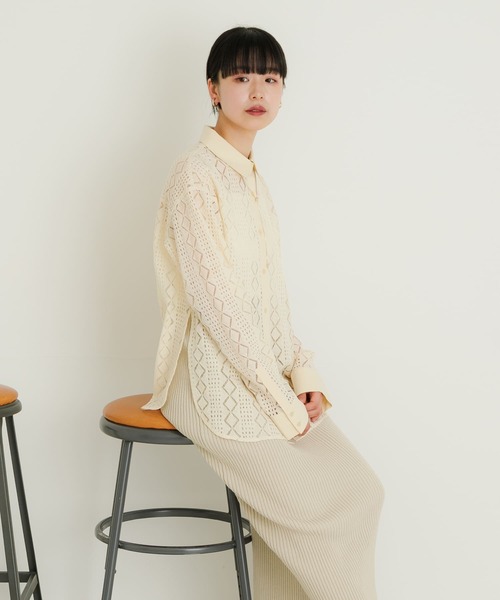 「UR Lab.」 長袖シャツ FREE ブラック レディース_画像3