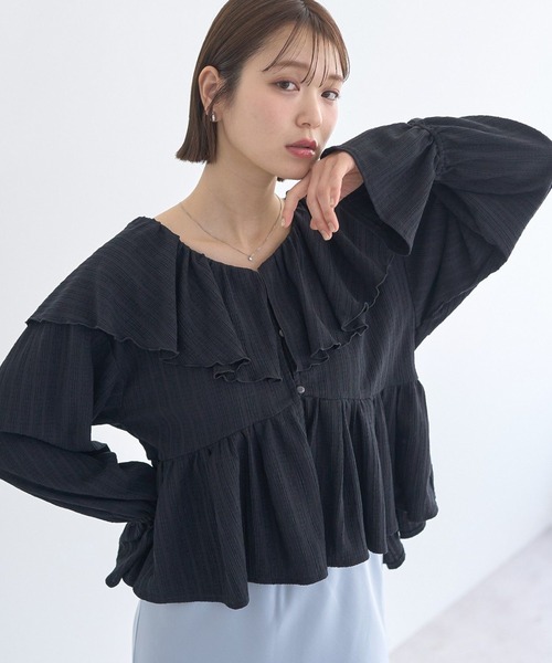 ★新品未使用★meer.メーア♡カラーステッチブラウス SHIPS（シップス） ブラウス シャツ 「WEB限定」「洗濯機可能」シアー