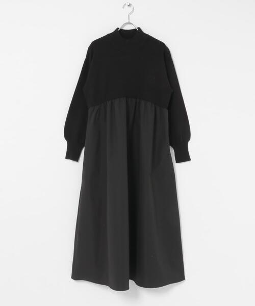 URBAN RESEARCH Sonny Label ワンピース モックネックドッキングニット