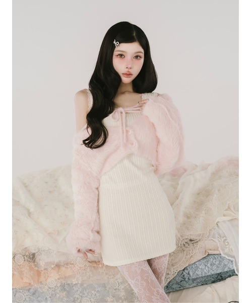 ダーリッチ、ワンピース＆カーディガンセット Darich（ダーリッチ） ワンピース ケーブルニットソーセットミニ