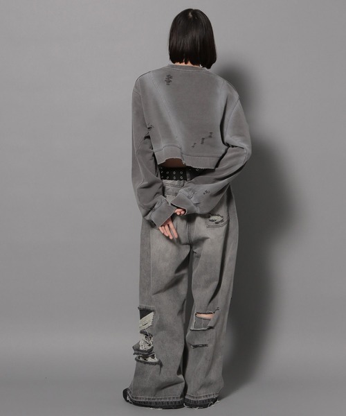 「Anui」 スウェットカットソー MEDIUM グレー レディース_画像8
