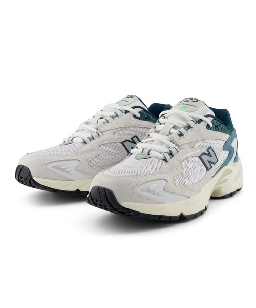 「New Balance」 ローカットスニーカー 22.0cm ホワイト×カーキブラウン レディース_画像8